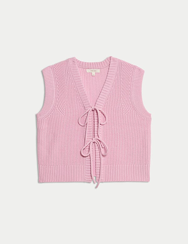 Ribbed Tie Front Tabard with Wool - GR