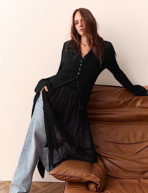 Pointelle Fitted Cardigan - AU