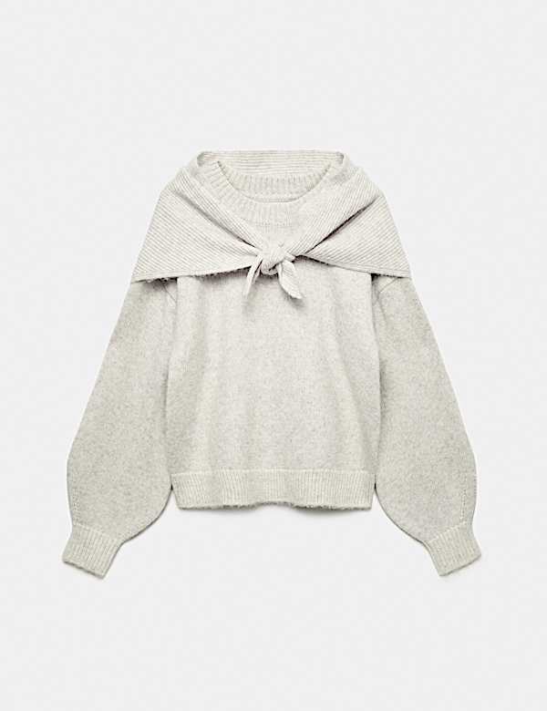 Detachable Scarf Neck Jumper - JO