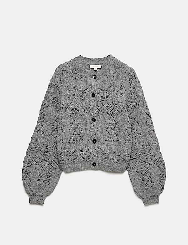 Pointelle Cardigan with Wool - CN