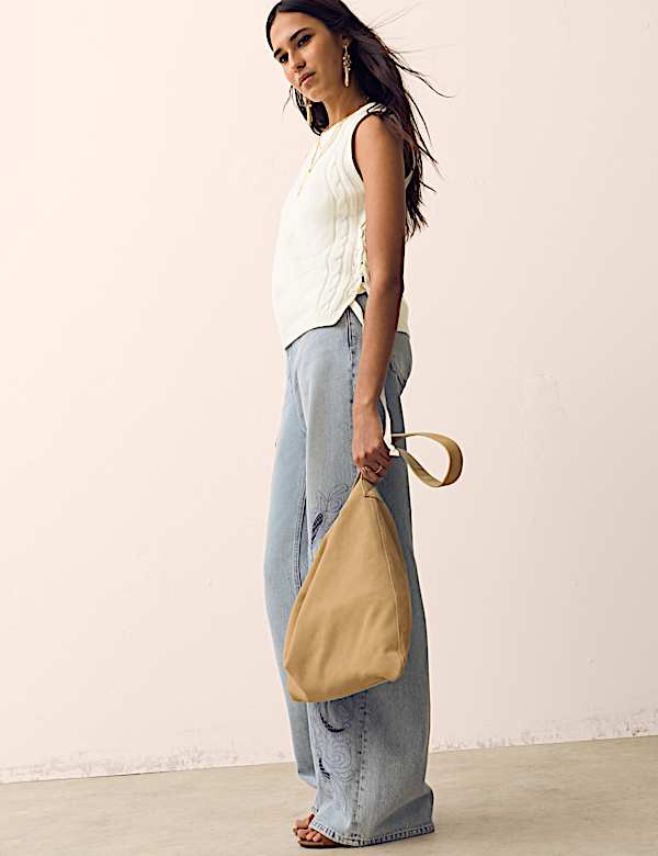 Cotton Rich Tie Side Knitted Tabard - LU