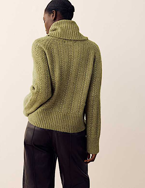 Pointelle Roll Neck Jumper - GR