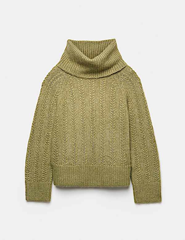 Pointelle Roll Neck Jumper - GR