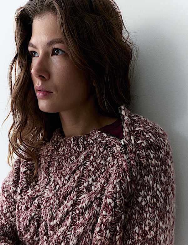 Cable Knit Jumper with Wool - BN