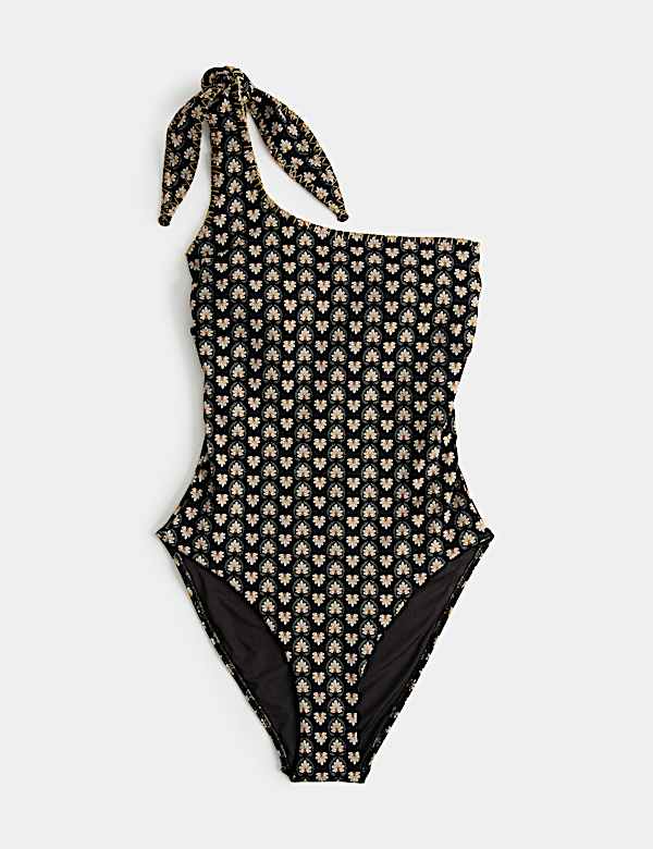 Printed Padded One Shoulder Swimsuit - TW