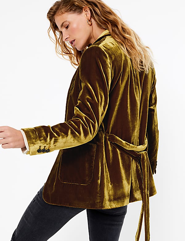 Velvet Belted Blazer