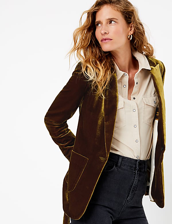 Velvet Belted Blazer