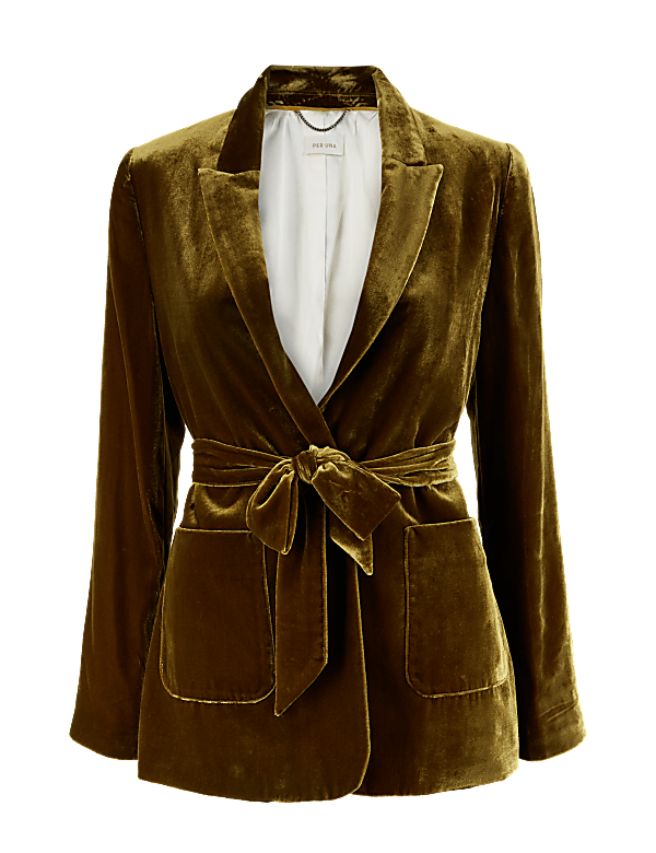 Velvet Belted Blazer