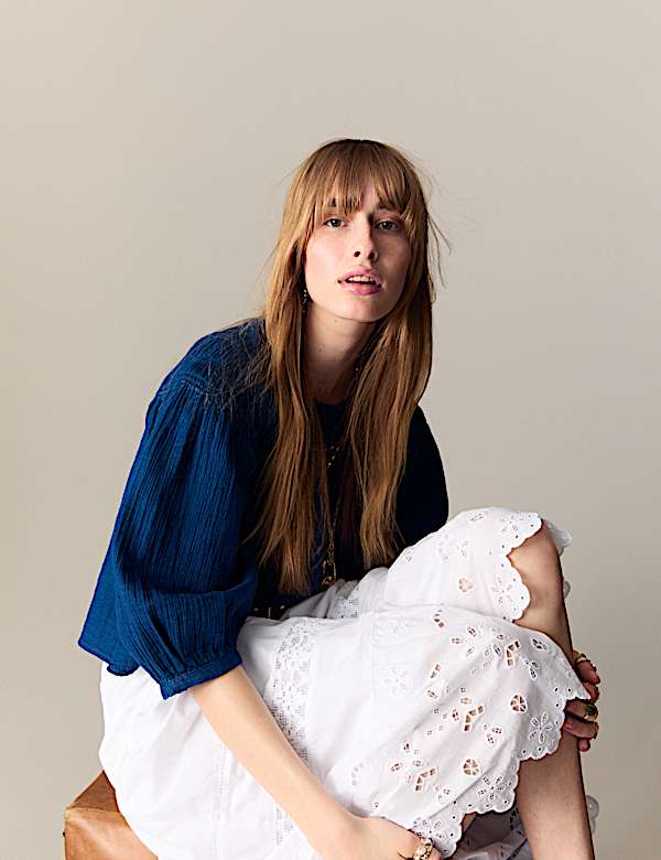 Pure Cotton Midaxi Tiered Skirt - CY