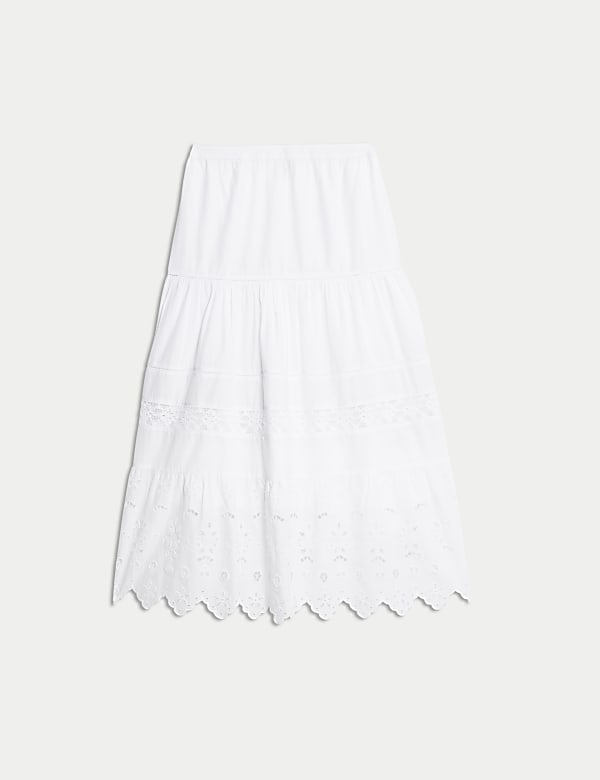 Pure Cotton Midaxi Tiered Skirt - CY