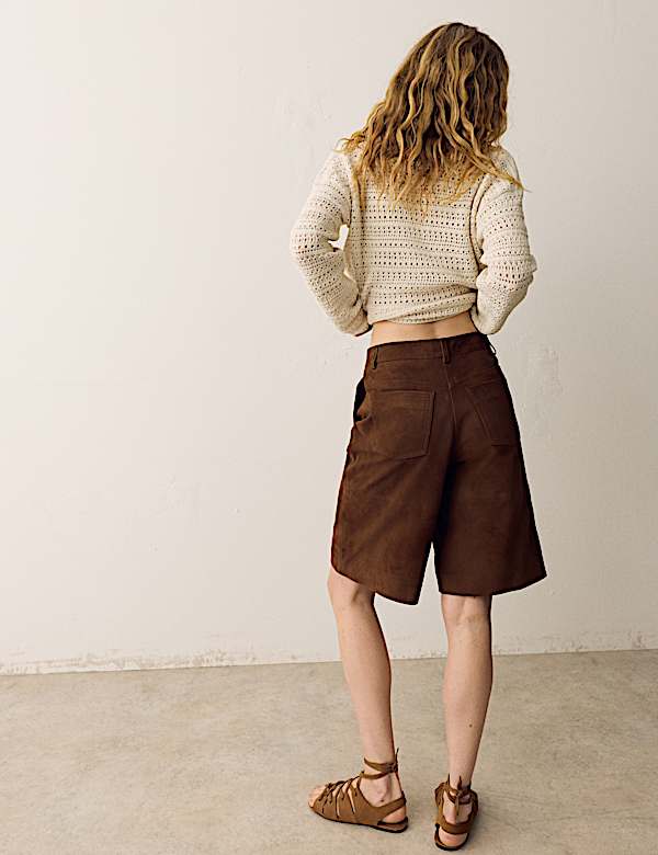 Suede Bermuda Shorts - CY