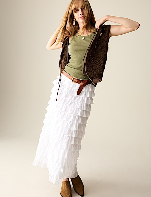 Pure Cotton Ruffle Skirt - SI