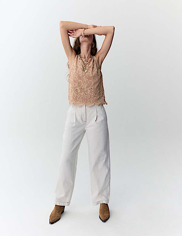 High Waisted Barrel Trousers - AU