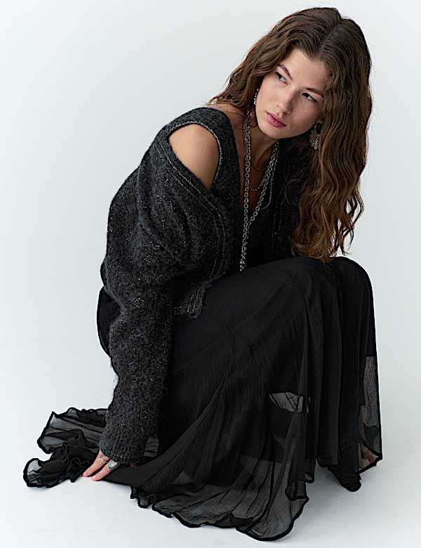 Pure Cupro Chiffon Maxi Skirt - ES