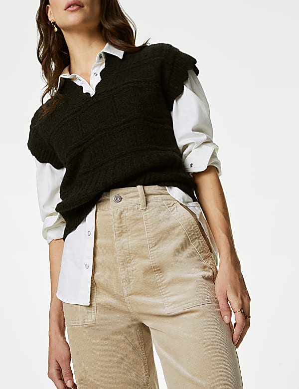 Cord Tapered Ankle Grazer Trousers