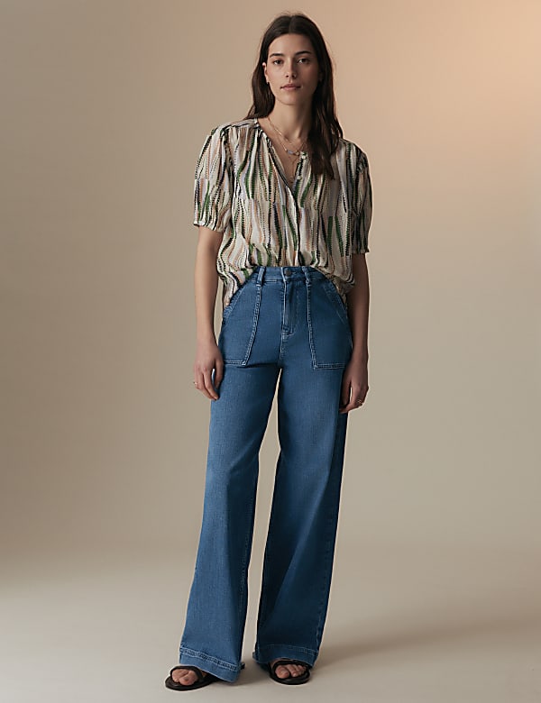 High Waisted Wide Leg Jeans - IT