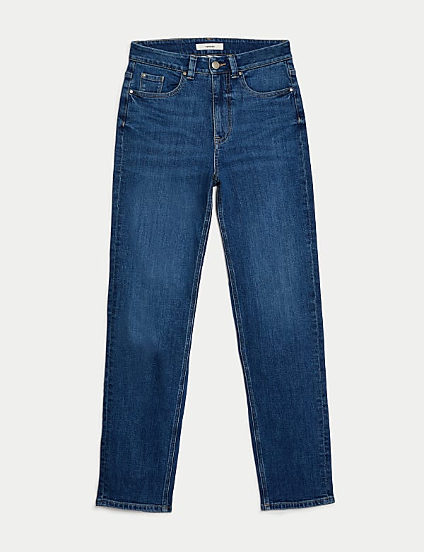 Girlfriend Mid Rise Straight Leg Jeans - US