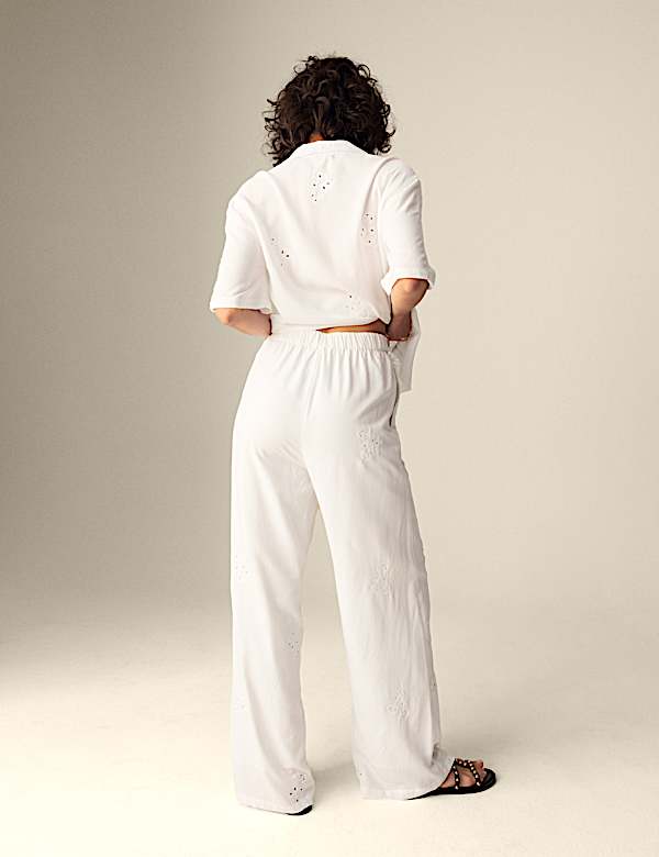 Embroidered Wide Leg Trousers - GR