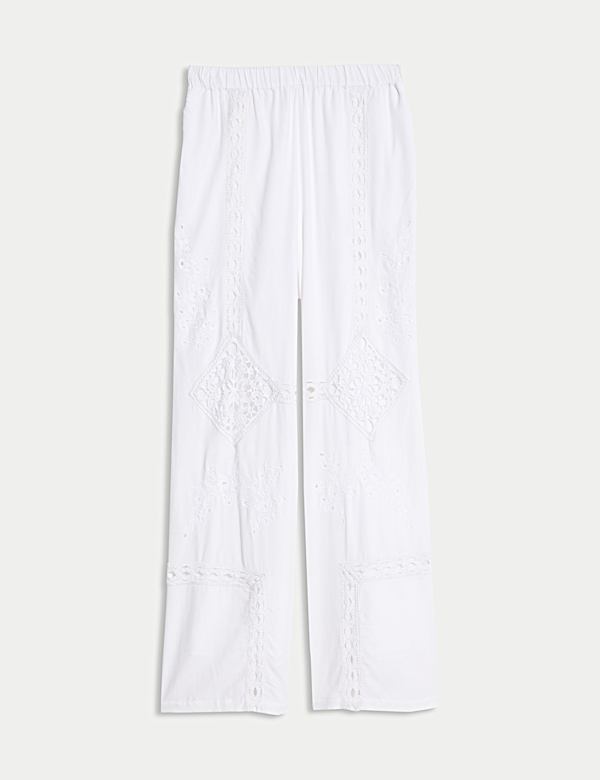 Embroidered Wide Leg Trousers - GR