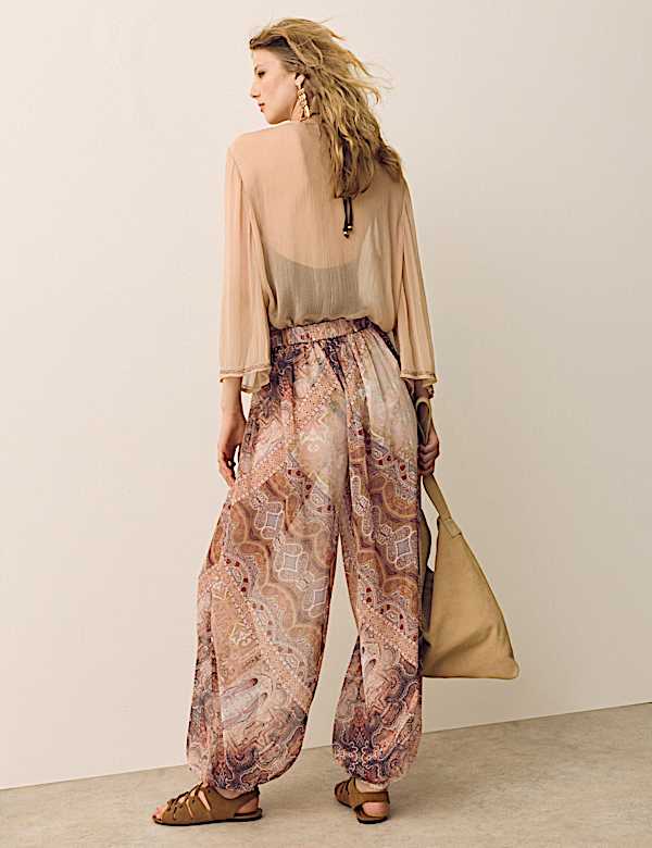 Sheer Paisley Balloon Trousers