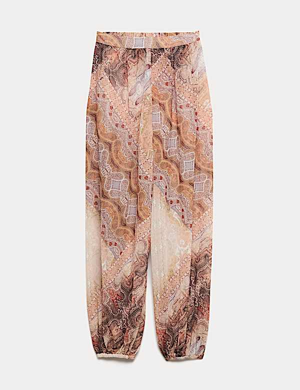Sheer Paisley Balloon Trousers