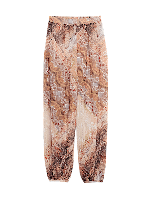 Sheer Paisley Balloon Trousers