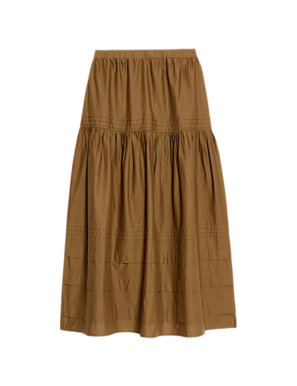 Pure Cotton Tiered Midaxi Skirt