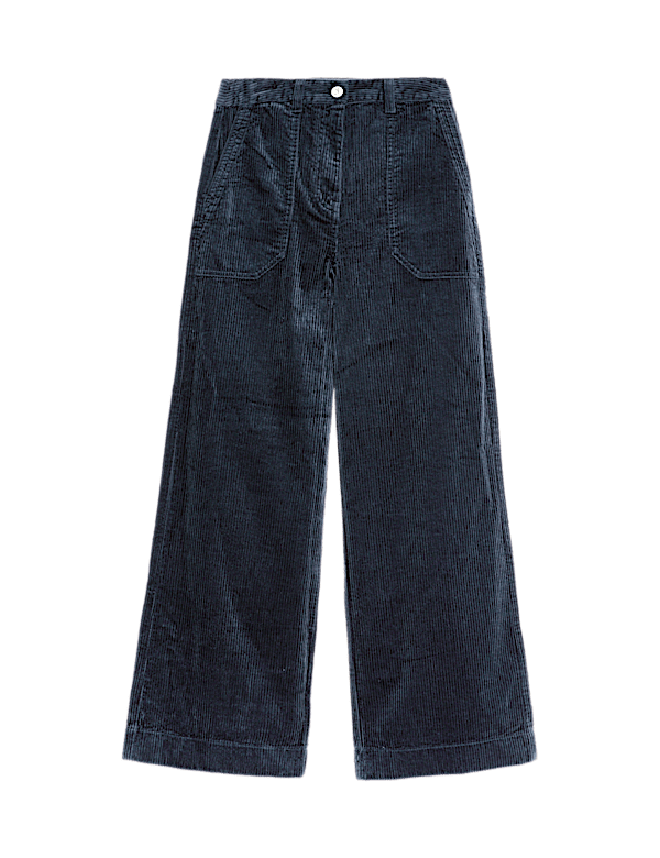 Pure Cotton Cord Wide Leg Trousers