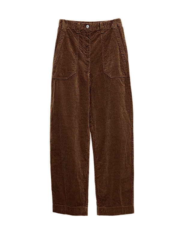 Pure Cotton Cord Wide Leg Trousers