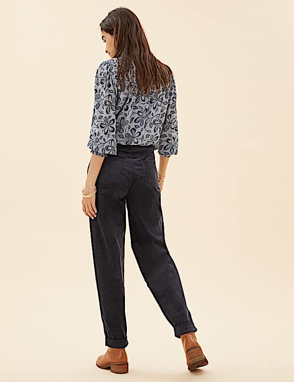 Cotton Rich Corduroy Ankle Grazer Trousers