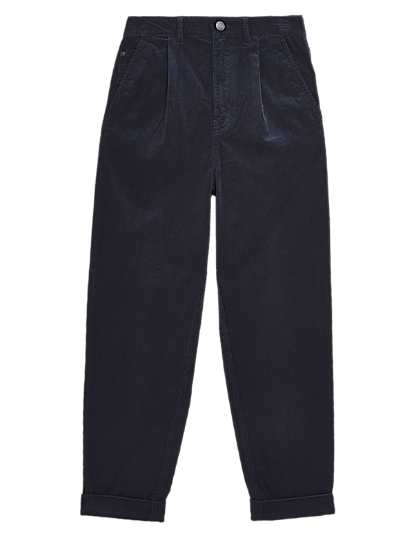 Cotton Rich Corduroy Ankle Grazer Trousers