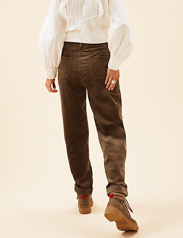 Cotton Rich Corduroy Ankle Grazer Trousers
