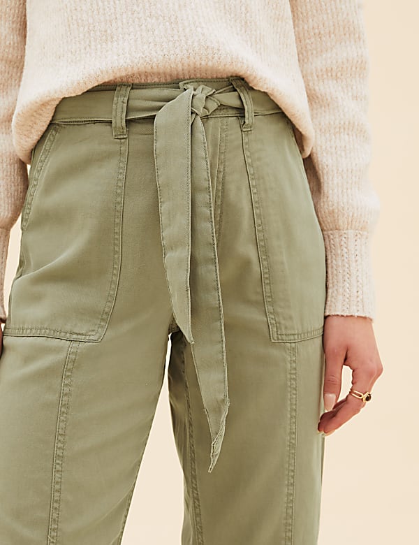 Tencel™ Blend Straight Leg Trousers