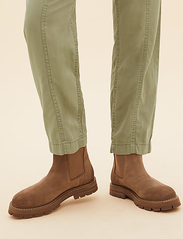 Tencel™ Blend Straight Leg Trousers