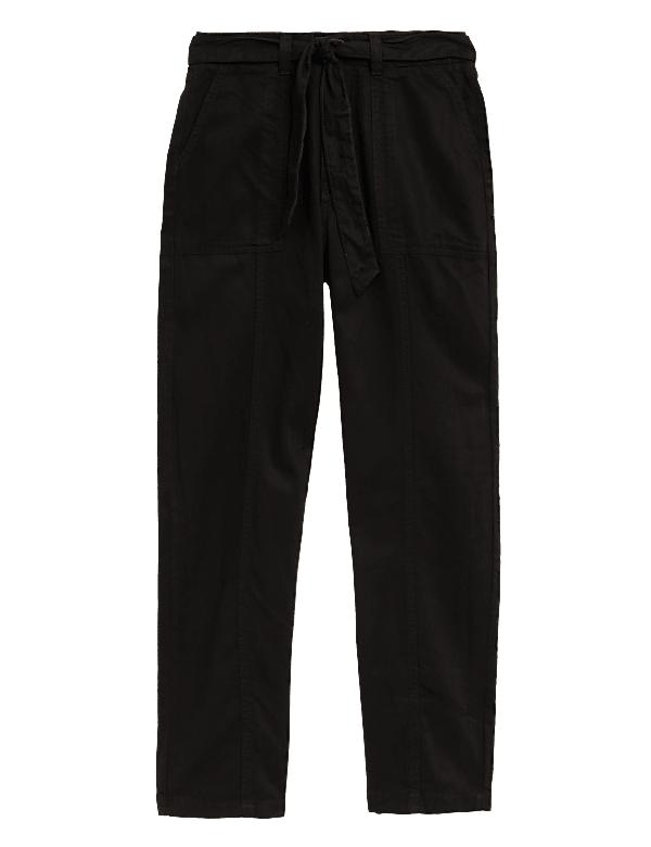 Tencel™ Blend Straight Leg Trousers
