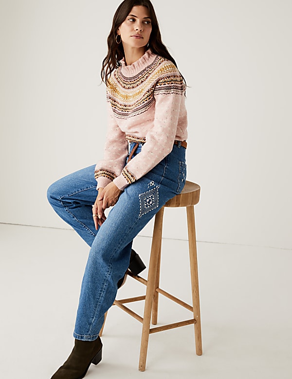 Mom High Waisted Ankle Grazer Jeans