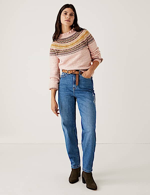 Mom High Waisted Ankle Grazer Jeans