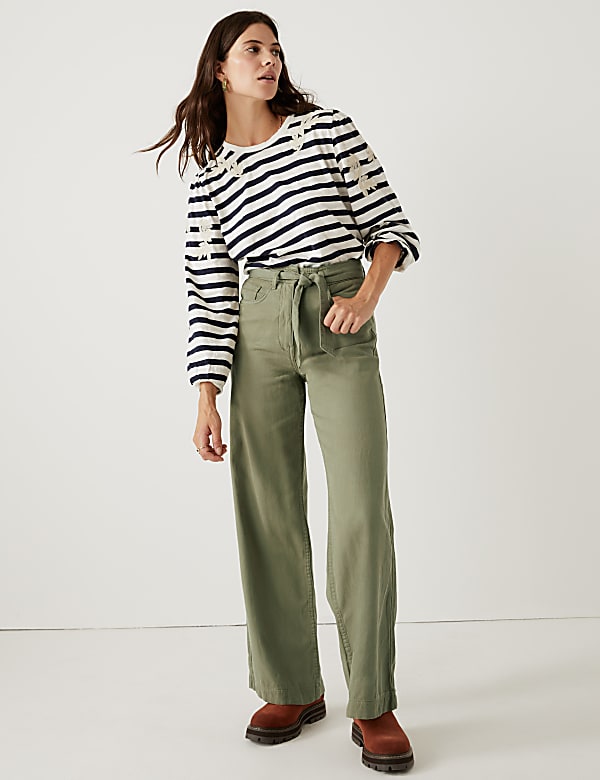 Tencel&trade; Blend Wide Leg Trousers