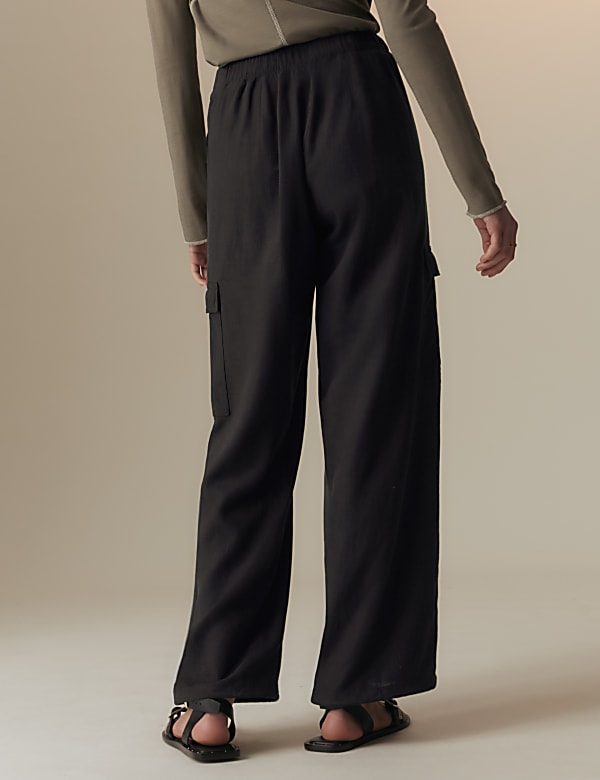 Linen Blend Cargo Trousers - MV