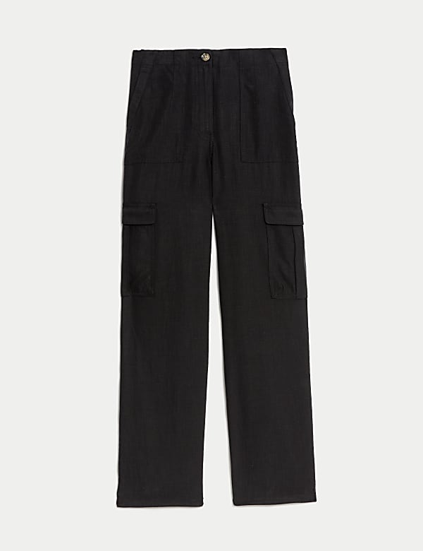 Linen Blend Cargo Trousers - MV