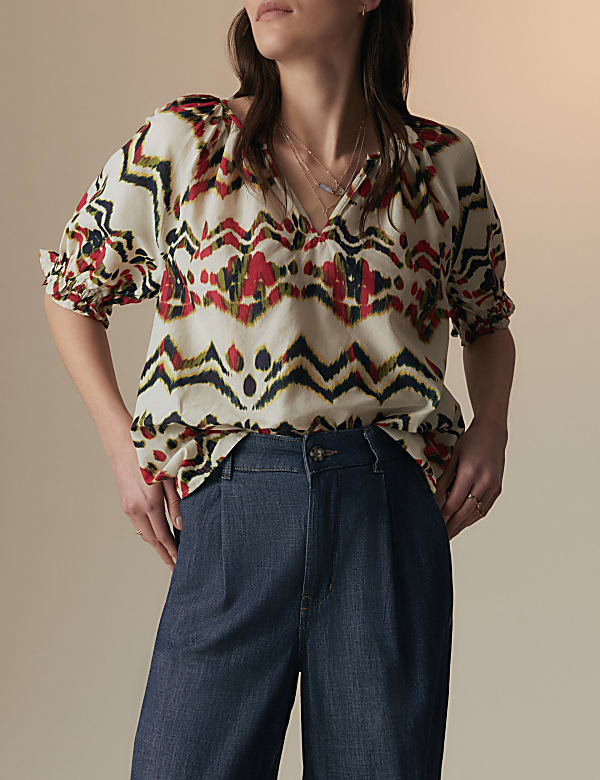 Pure Cotton High Waisted Wide Leg Jeans
