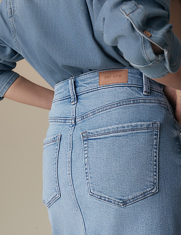 Denim Split Back Maxi Skirt - IL