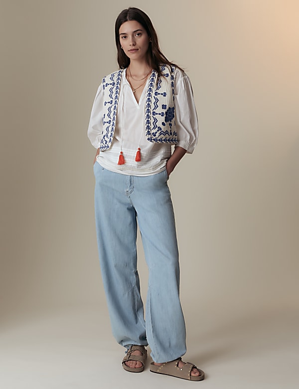 Pure Cotton Parachute Jeans - US