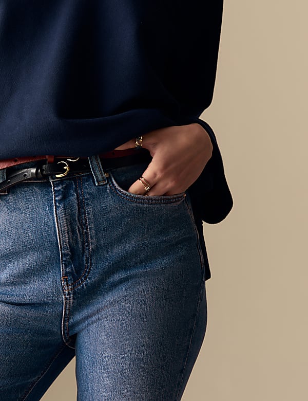 Cotton Rich High Waisted Flared Jeans