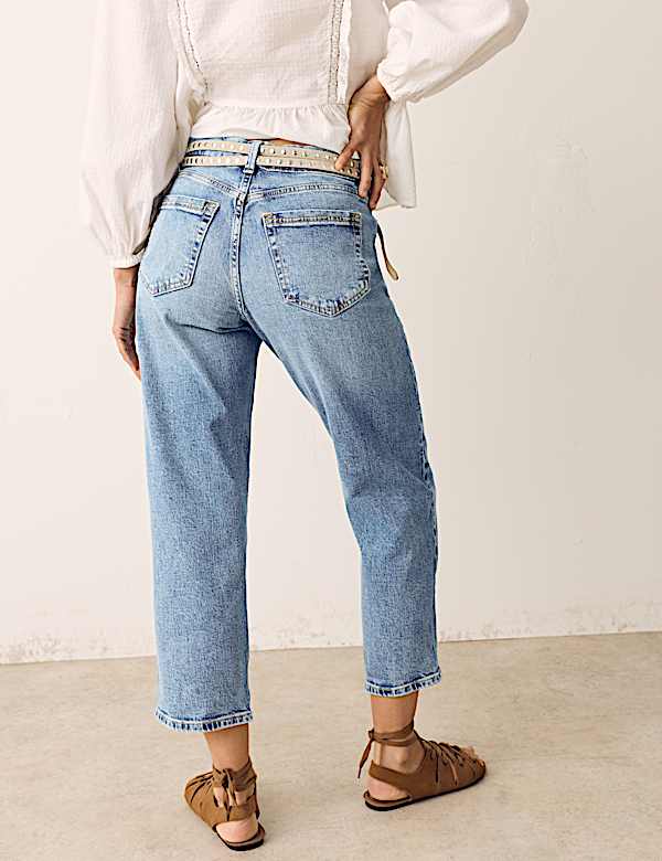 Girlfriend Mid Rise Turn Up Jeans with Lyocell - CZ