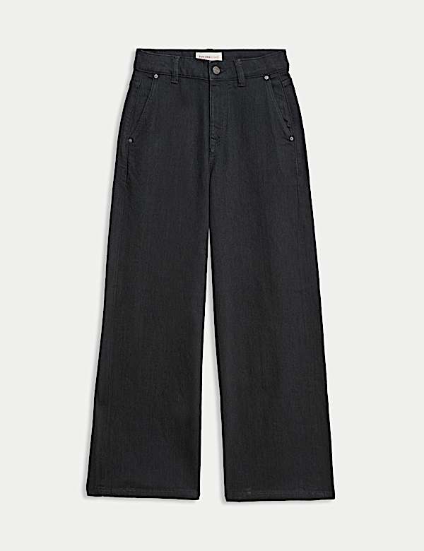 High Waisted Wide Leg Jeans with Lyocell - CZ