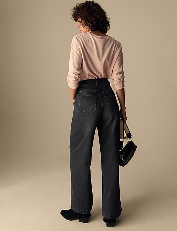 High Waisted Wide Leg Jeans with Lyocell - VN