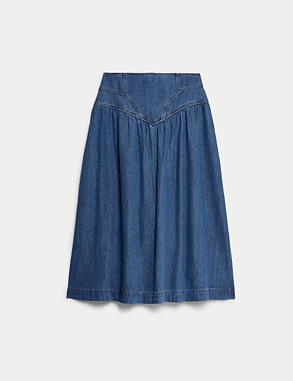 Denim Panelled Midaxi Skirt - VN