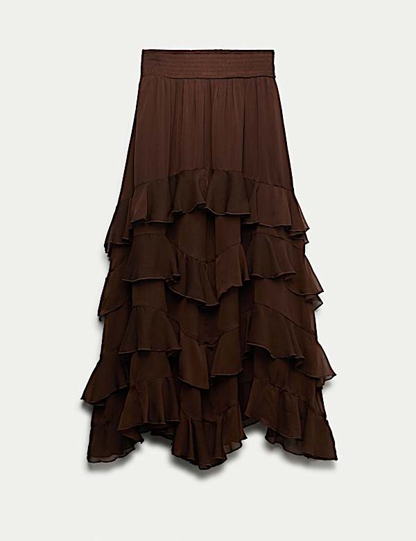 Ruffle Maxi Tiered Skirt - CN