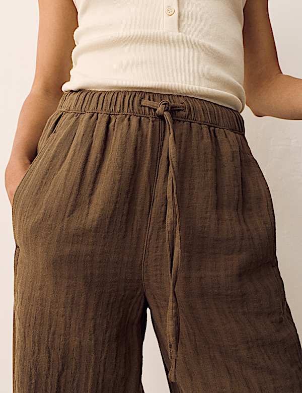 Striped Tapered Trousers with Linen - CH